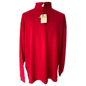 New Mens Red House Pullover Pima Cotton Red‎ Kellogg's Logo Quarter Zip 2XL Tags